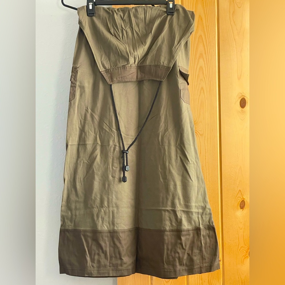 VINTAGE☀️ Moda International Khaki green Bib-overall DRESS